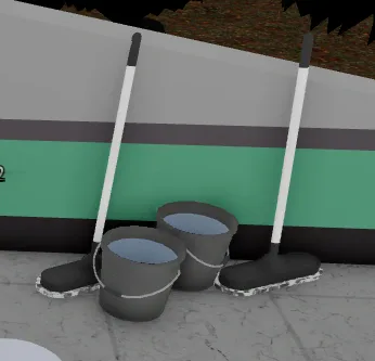 Asylum Life Mop — floor cleaning tool for Credits and XP in patient area